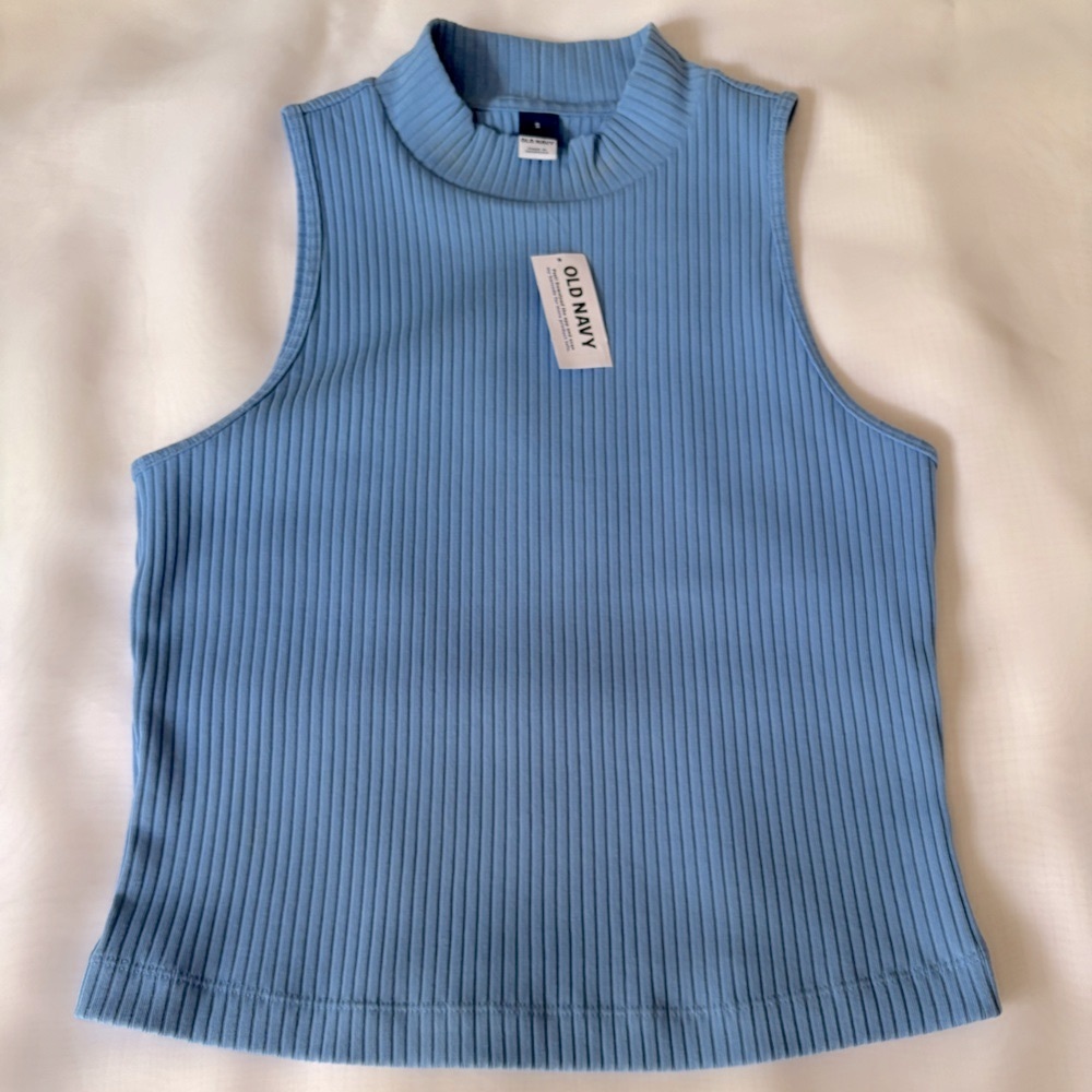 NWT Old Navy Sky Blue Ribbed Cropped Top Size S